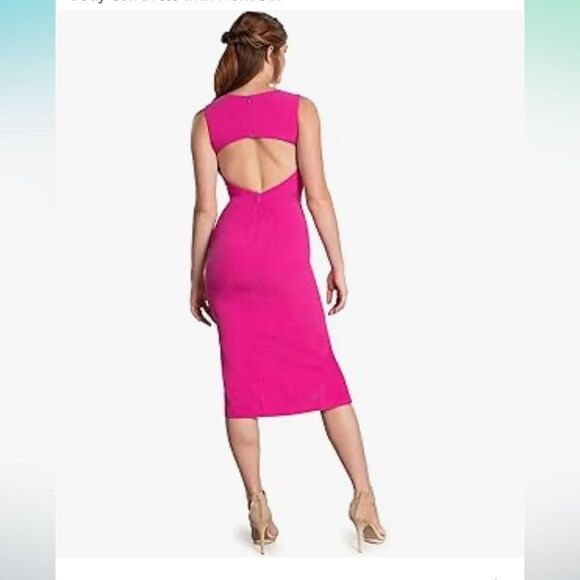 Dress the Population Maeve High Neck Back Cut Out Body Con Dress with Front Slit - Picture 2 of 10